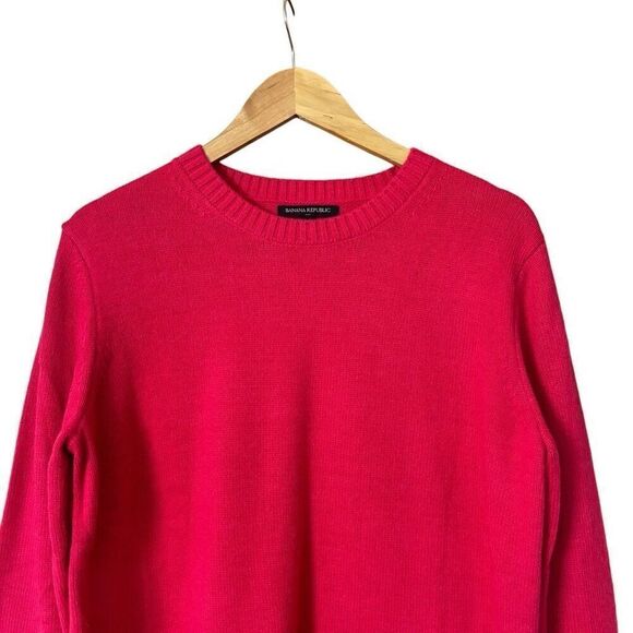 Banana Republic Women’s Lofty Crew Neck Long Sleeve Pullover Sweater Pink Size L - Picture 9 of 10